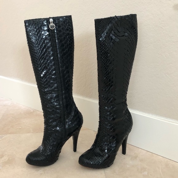 Massimo Dogana Genuine Black Python Boots - Picture 3 of 10